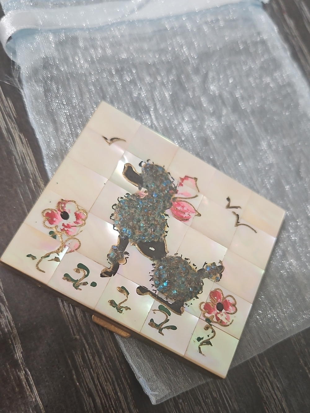 1950's Poodle Powder Compact